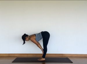 Yoga tutorial: ardha uttanasana, half forward fold